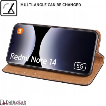Telone grynos odos dėklas - juodas (Xiaomi Redmi Note 14 5G) Telone grynos odos dėklas - juodas (Xiaomi Redmi Note 14 5G)